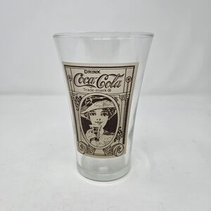 Vtg The Archives 'Drink Coca-Cola' Trade-Mark Flair 16 oz. Glass 1980's Cup